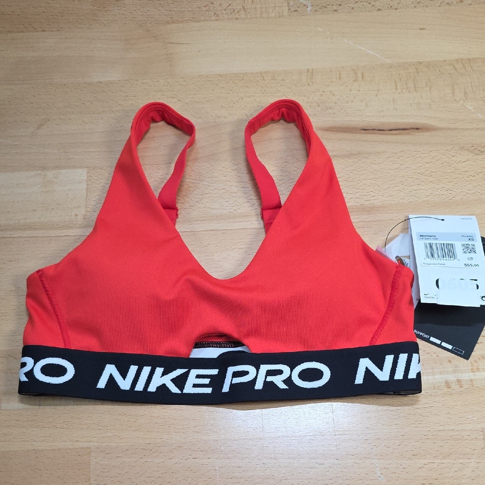 Nike Red Orange and Black Sports Bra for Medium Impact